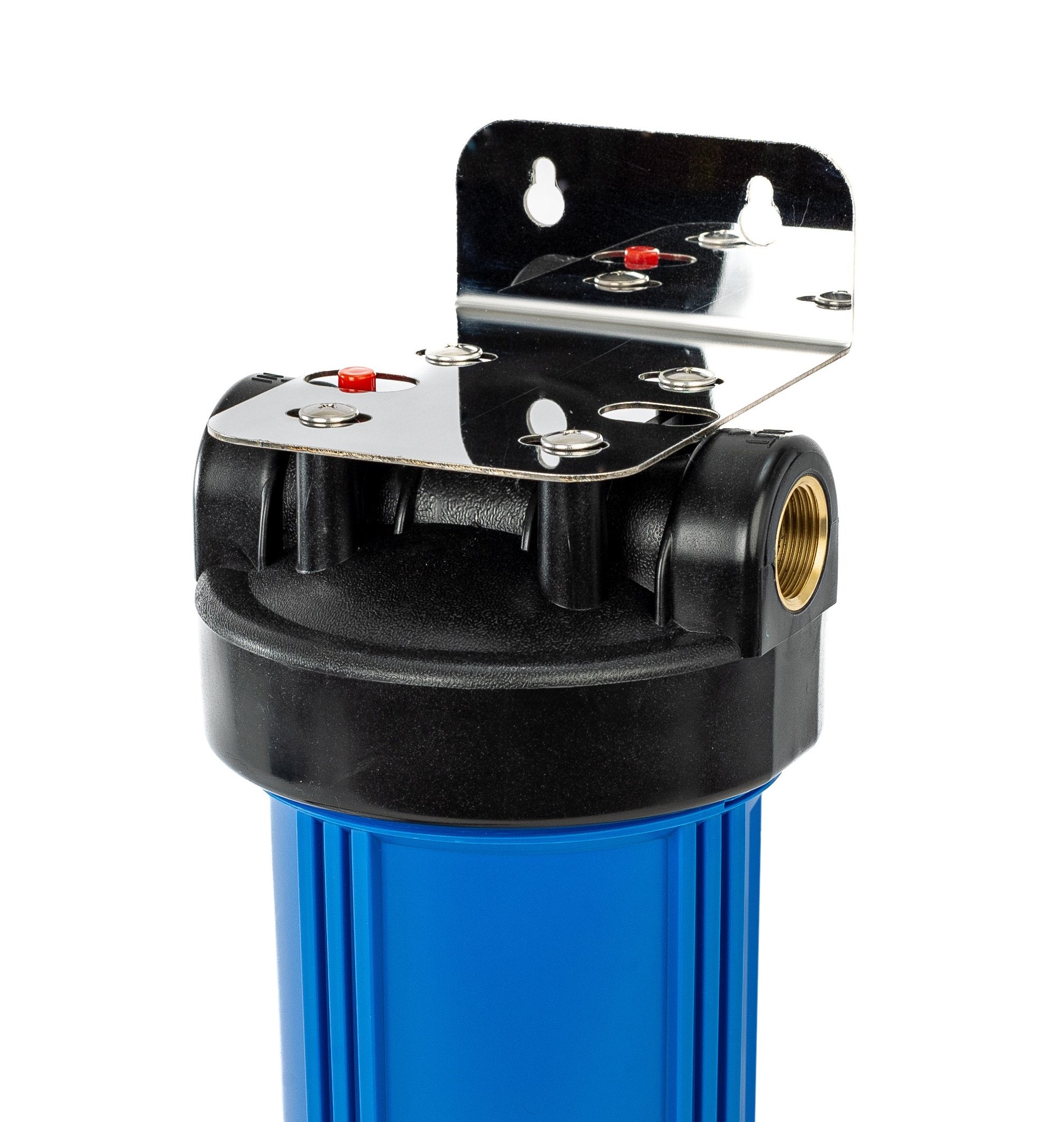 Stainless steel water filter bracket for one filter